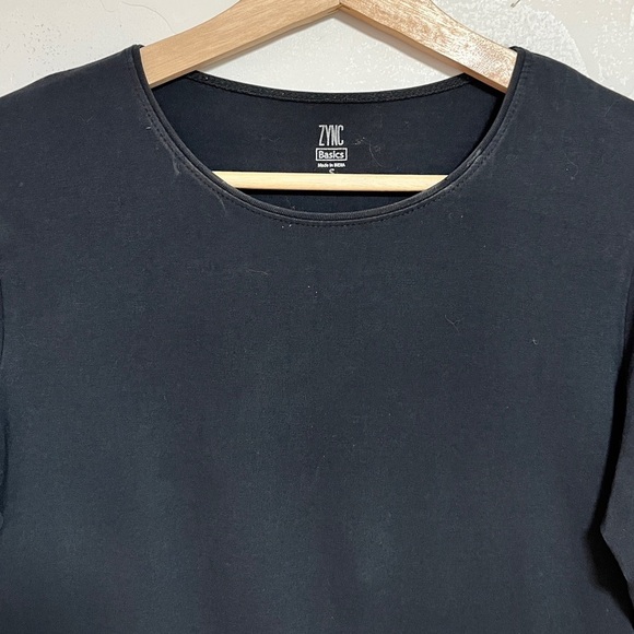 ZYNC Basics by Splash Black Long Sleeve Cotton Top - Size S - Picture 2 of 10